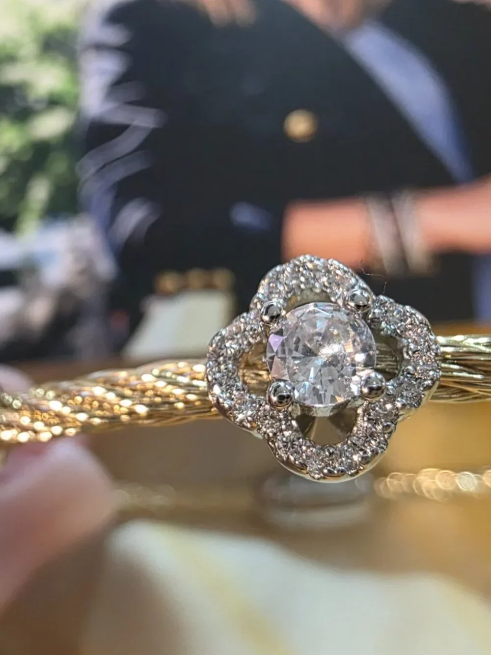 Frieda Rothman-yellow gold and cubic zirconia bracelet